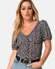 Afbeelding van Moria Top in Ditsy Rose Zwart