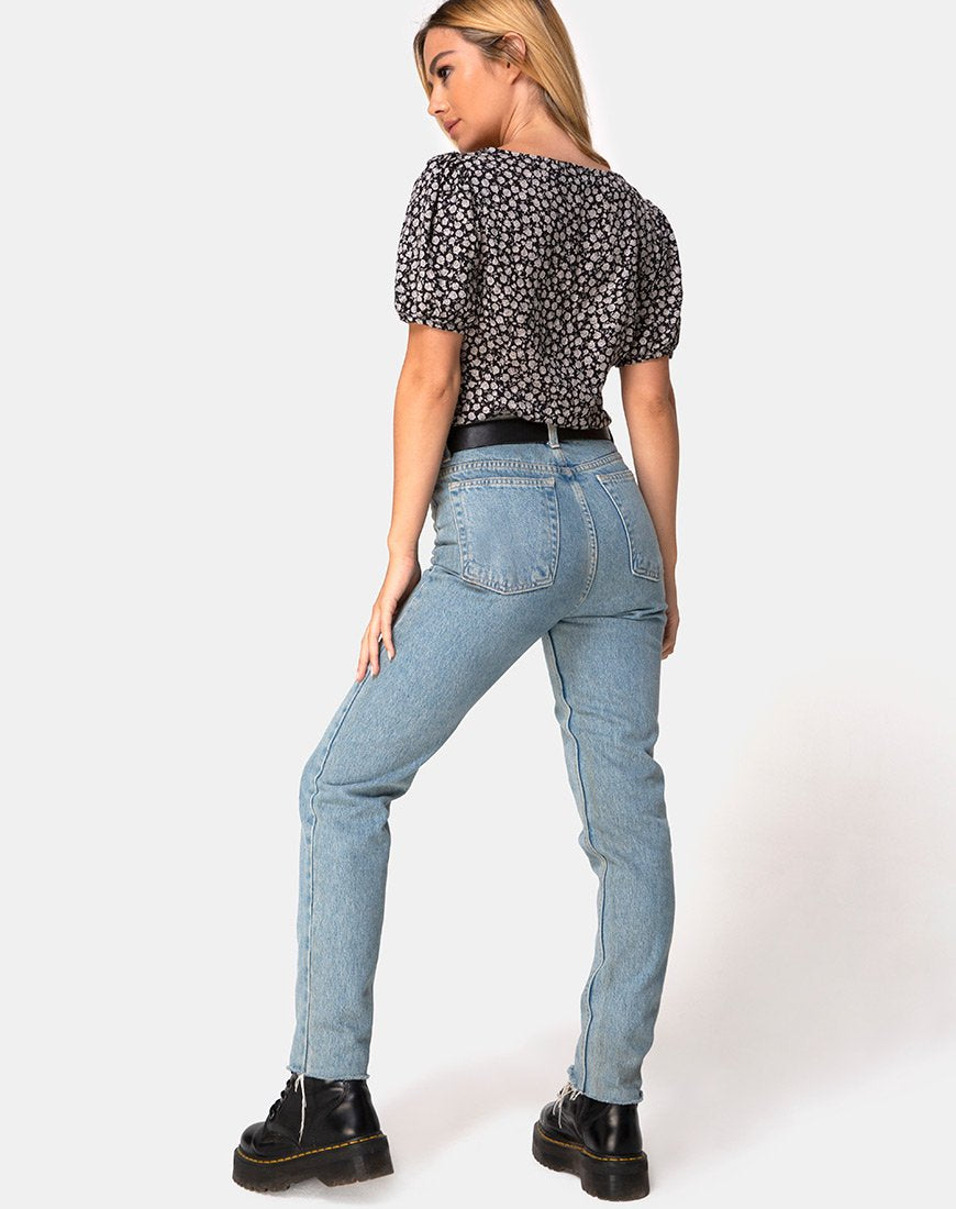 Afbeelding van Moria Top in Ditsy Rose Zwart