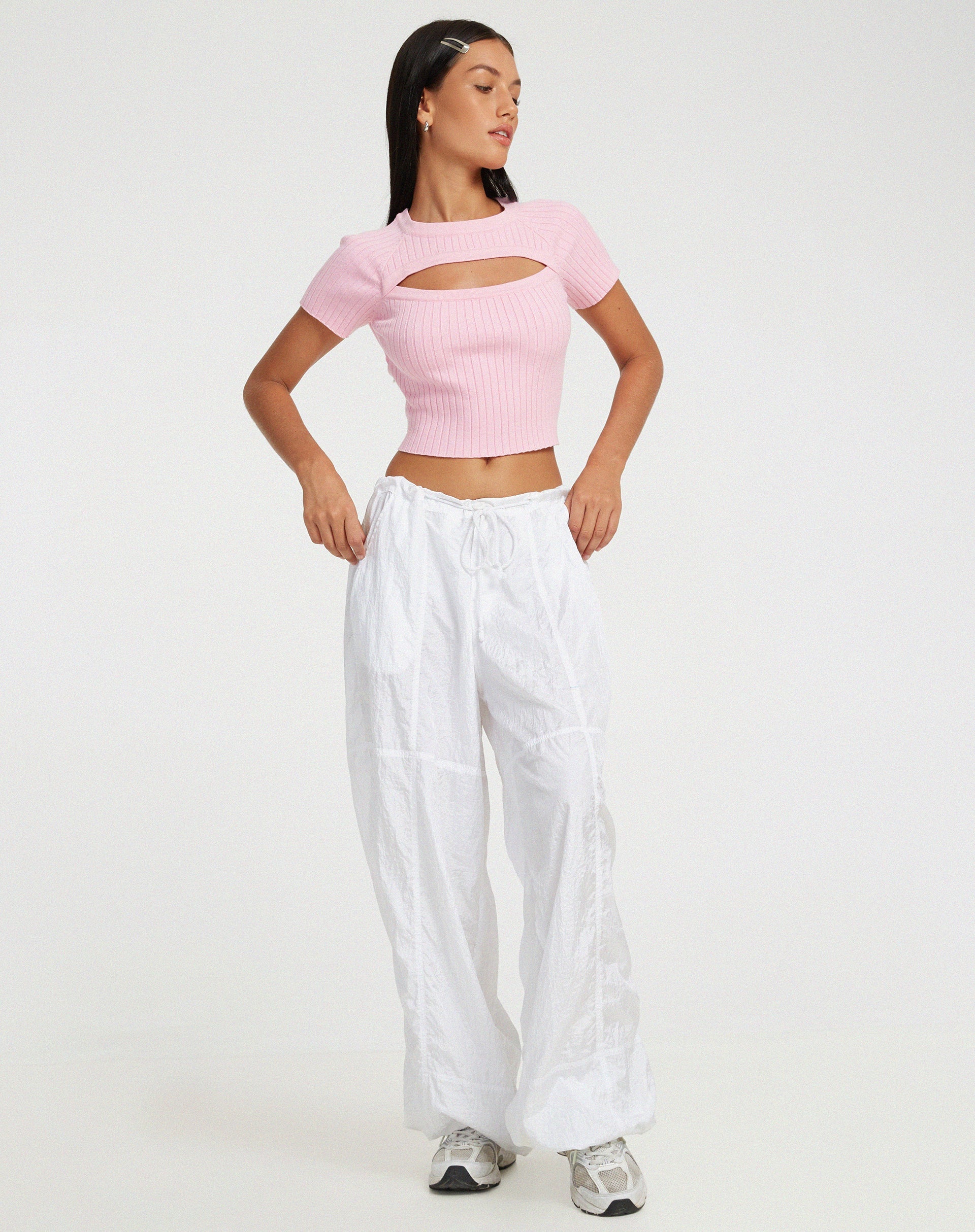 Afbeelding van Morsche Cut Out Crop Top in Roze