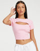 Afbeelding van Morsche Cut Out Crop Top in Roze