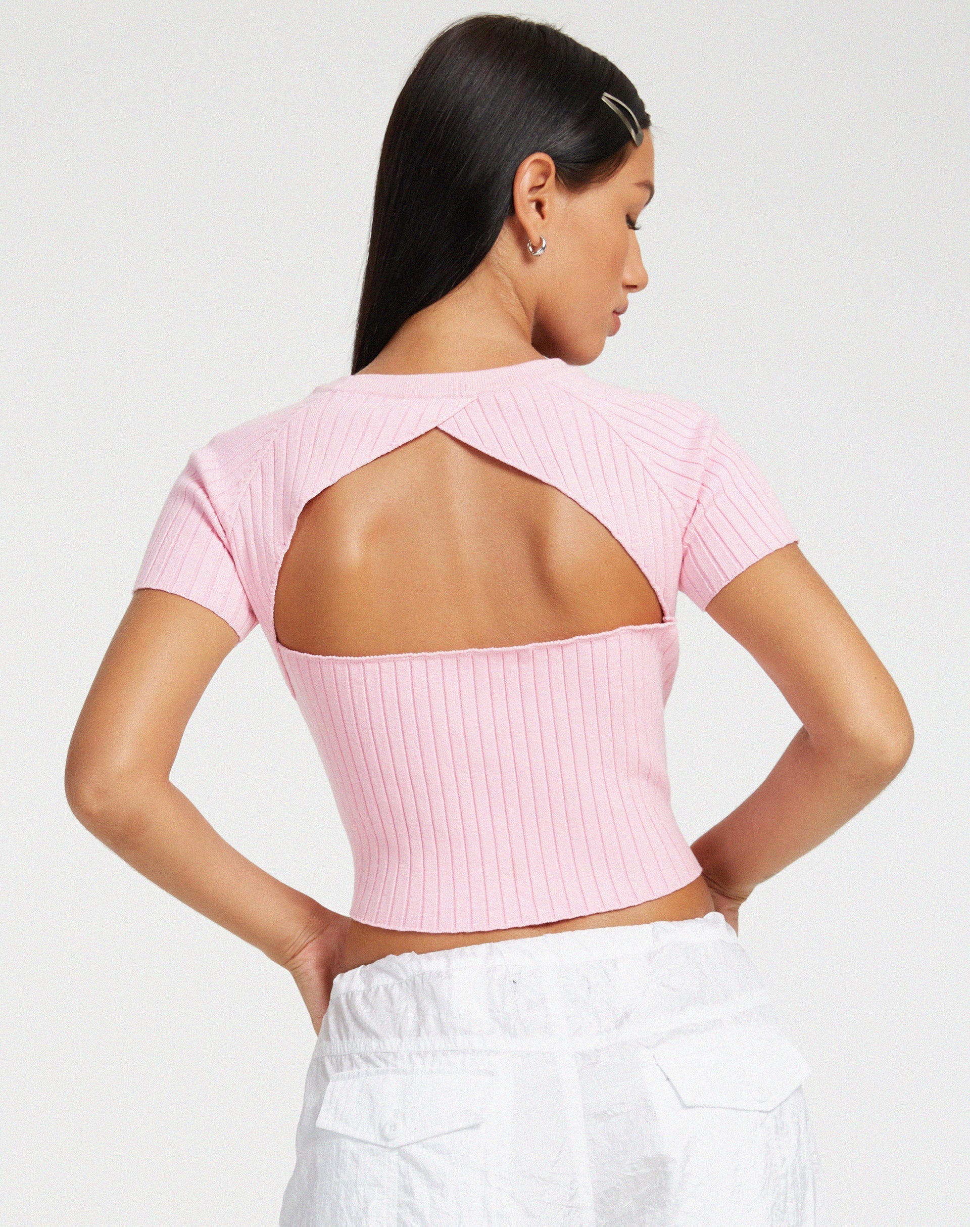 Afbeelding van Morsche Cut Out Crop Top in Roze