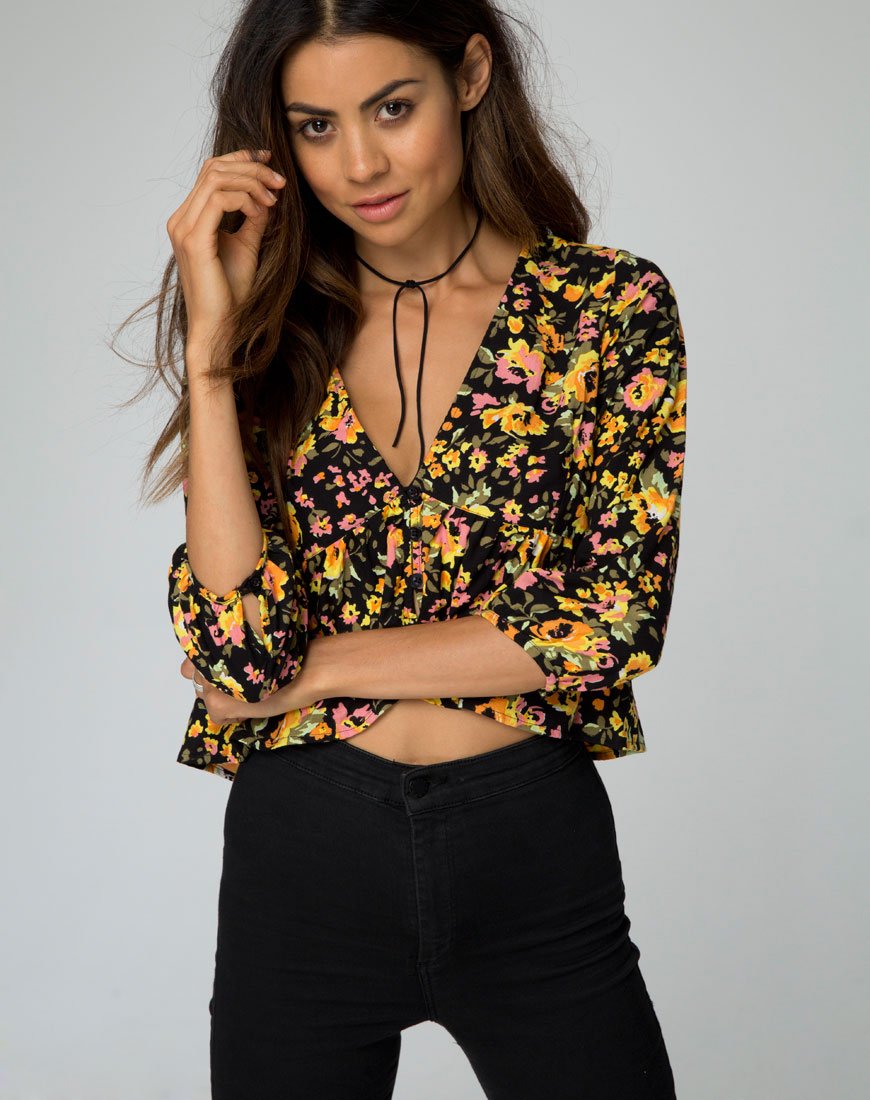Mosca Plunge Top in Agatha Bloem