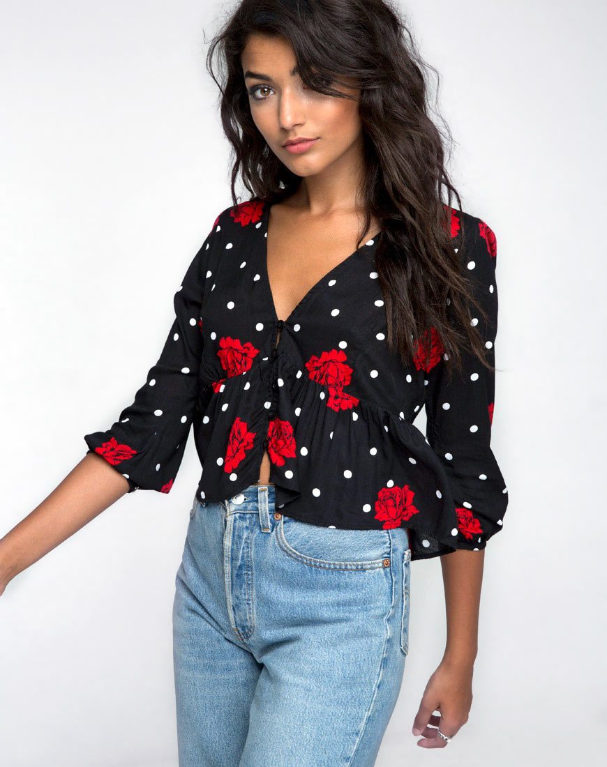 Mosca Plunge Top in Cubaanse Roos