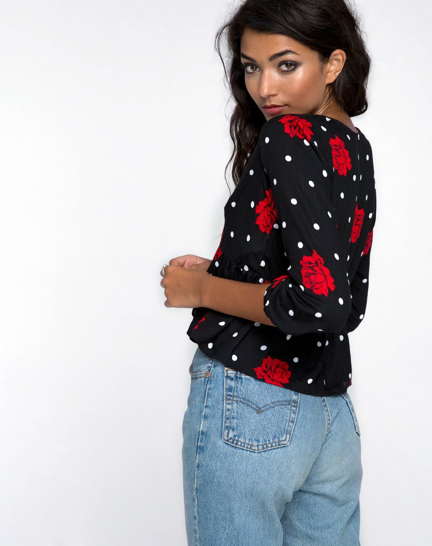 Mosca Plunge Top in Cubaanse Roos