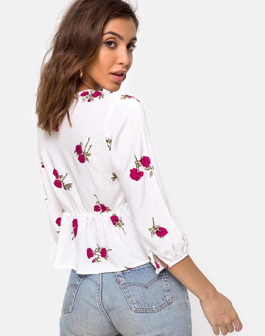 Afbeelding van Mosca Plunge Top in Grunge Rose Ivory