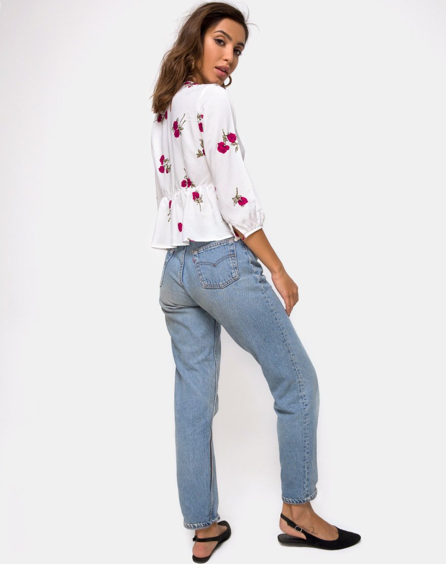 Afbeelding van Mosca Plunge Top in Grunge Rose Ivory
