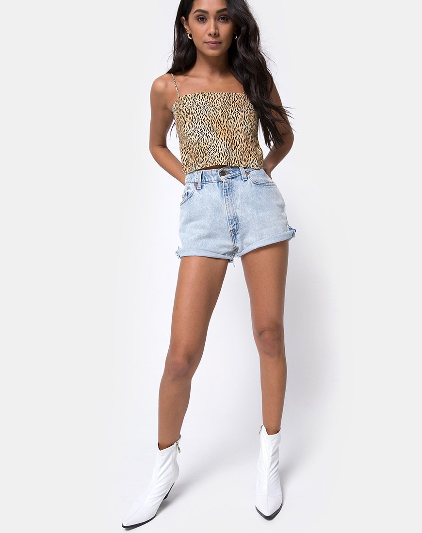 Afbeelding van Mosley Crop Top in Mini Tiger Bruin