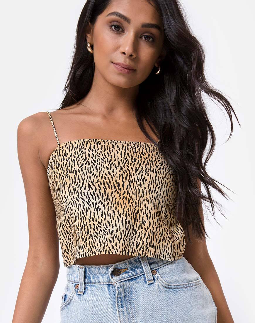 Afbeelding van Mosley Crop Top in Mini Tiger Bruin
