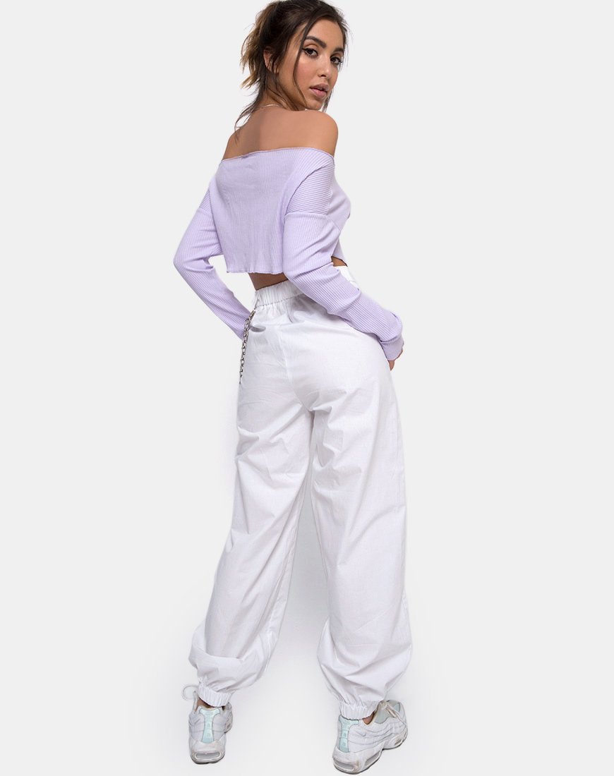 Afbeelding van Moss Crop Trui in Lila Rib