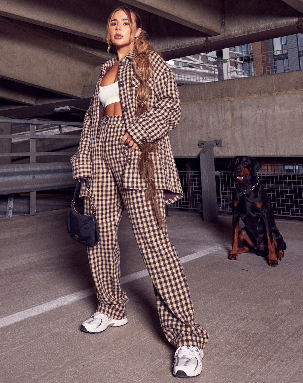 Sakila broek in geruit bruin en zwart