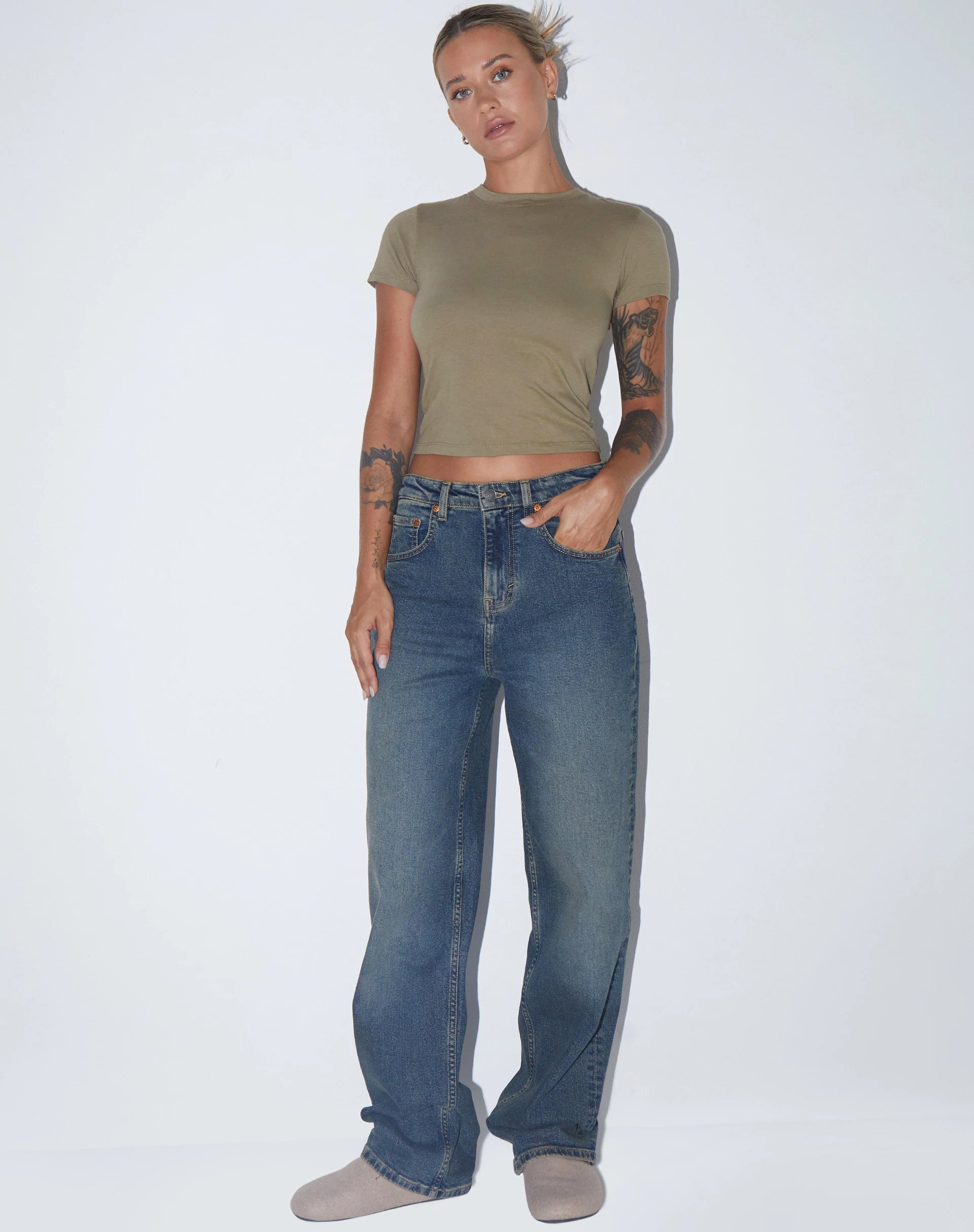 Afbeelding van Surtie Top in Lycra Londen Mist