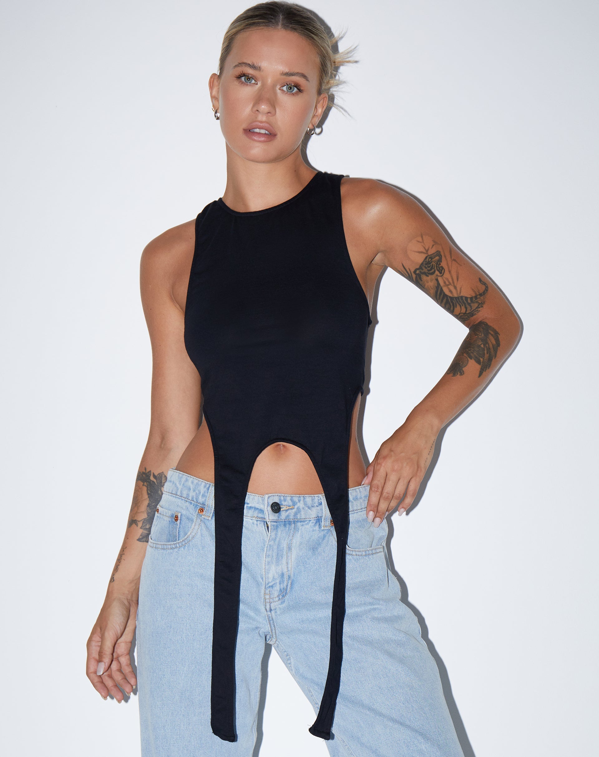 Afbeelding van Ursula Vest Top in Lycra Zwart