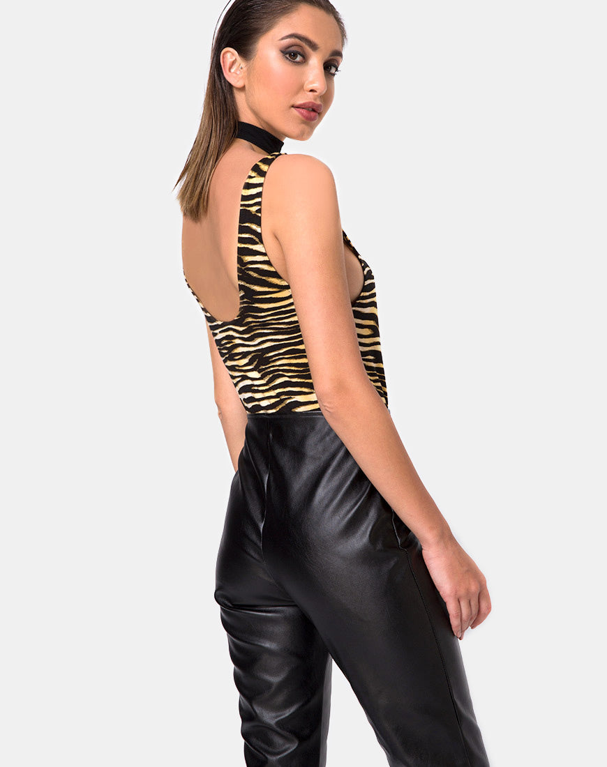 Afbeelding van Moto Broek in Vegan Leer Zwart