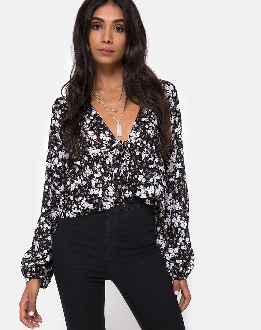 Afbeelding van Mousye Top in Dark Wild Flower