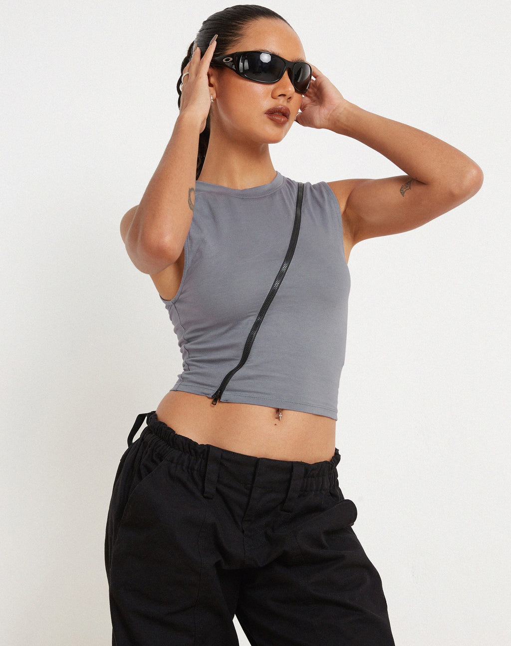 Mozi Top in Grijs