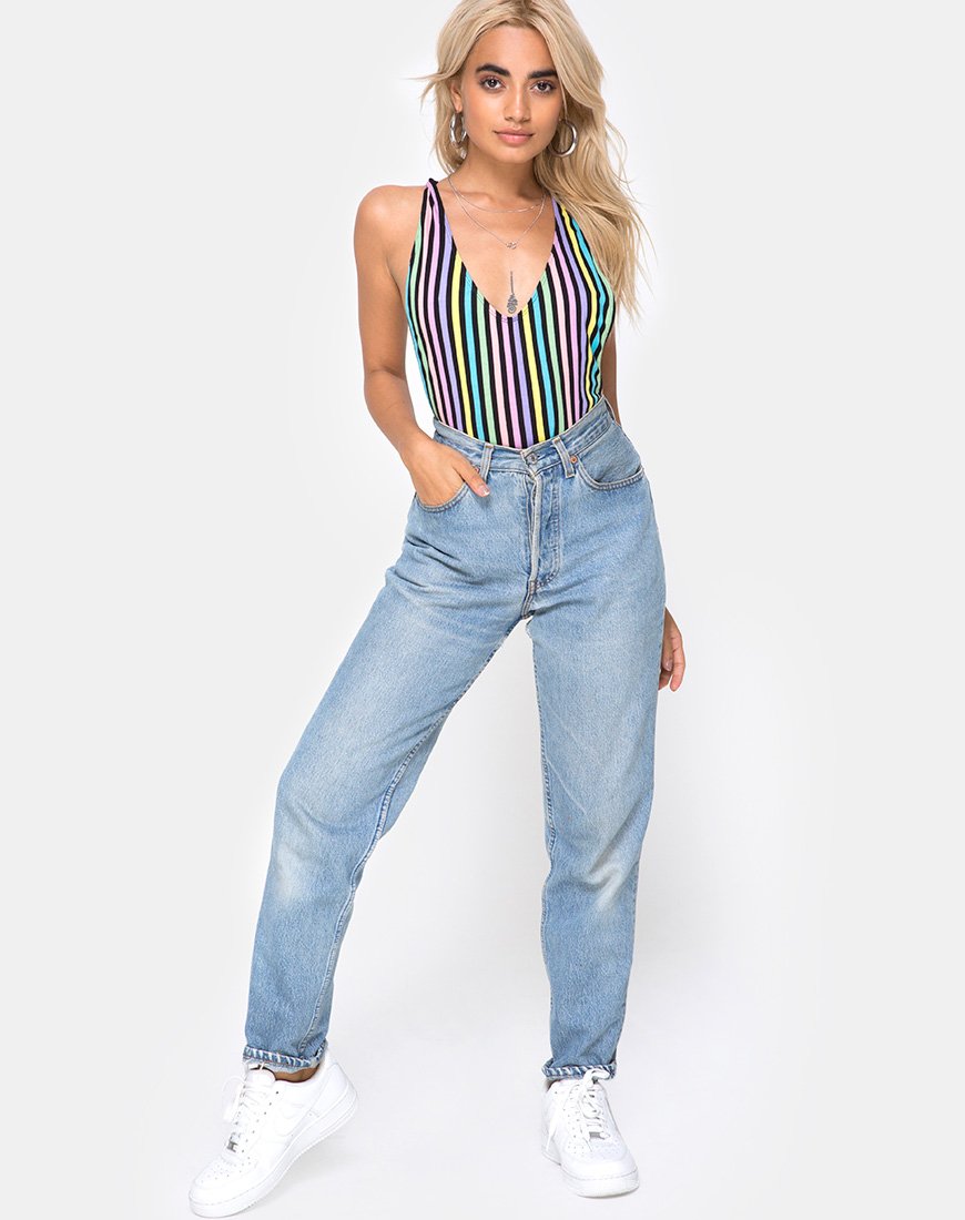 Afbeelding van Lalung Plunge Bodice in New Stripe