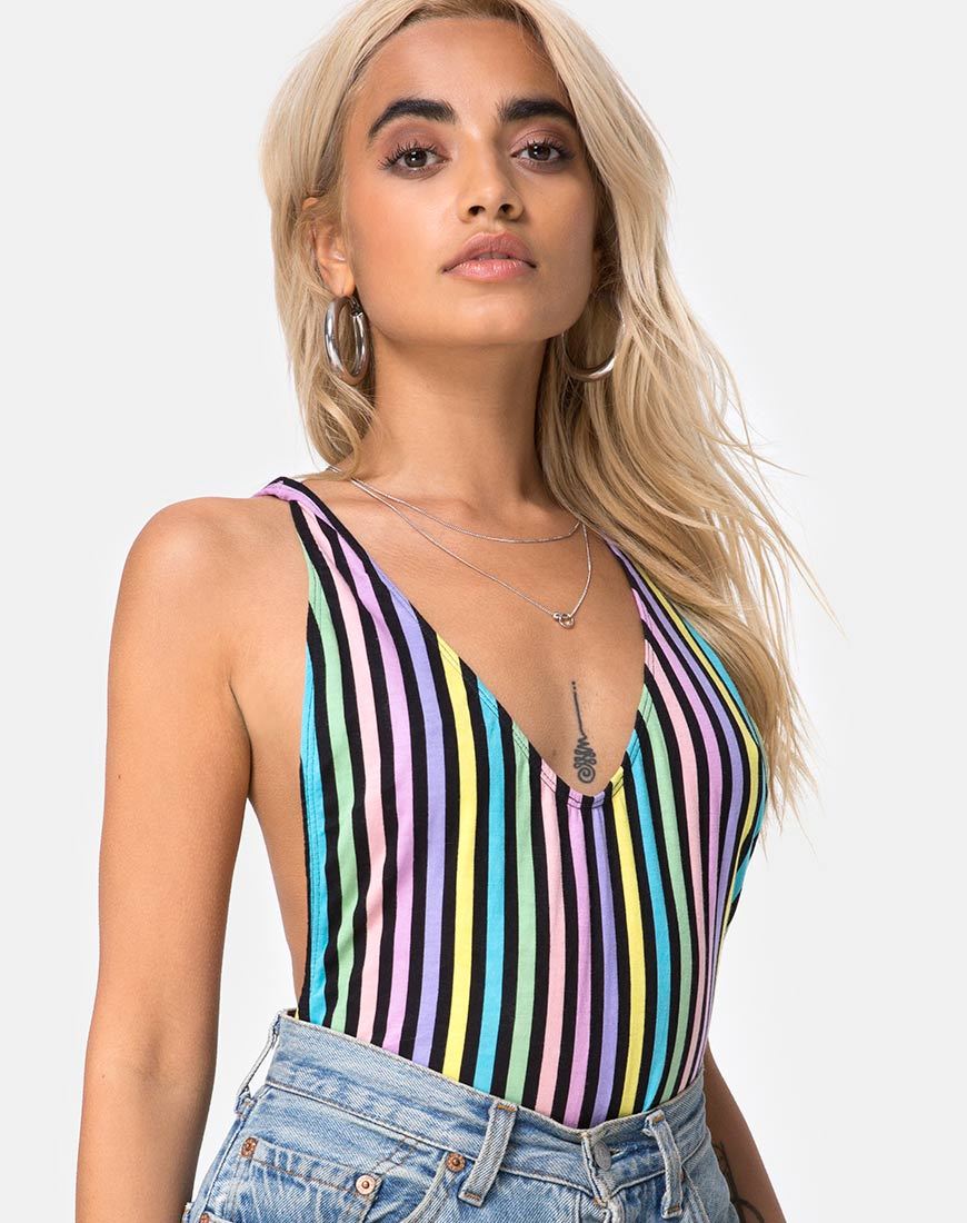 Afbeelding van Lalung Plunge Bodice in New Stripe