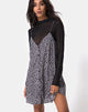 Afbeelding van Sanna Slip Dress in Ditsy Rose Zwart