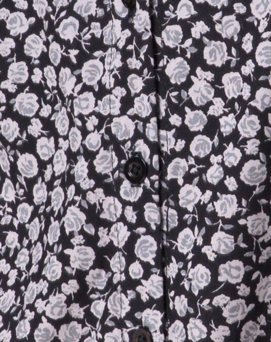 Afbeelding van Sanna Slip Dress in Ditsy Rose Zwart