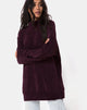 Afbeelding van Neve Oversize Trui Dress in Chenille Plum