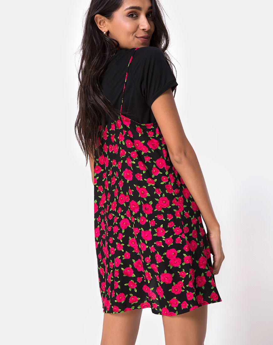 Afbeelding van Sanna Slip Dress in Red Bloom