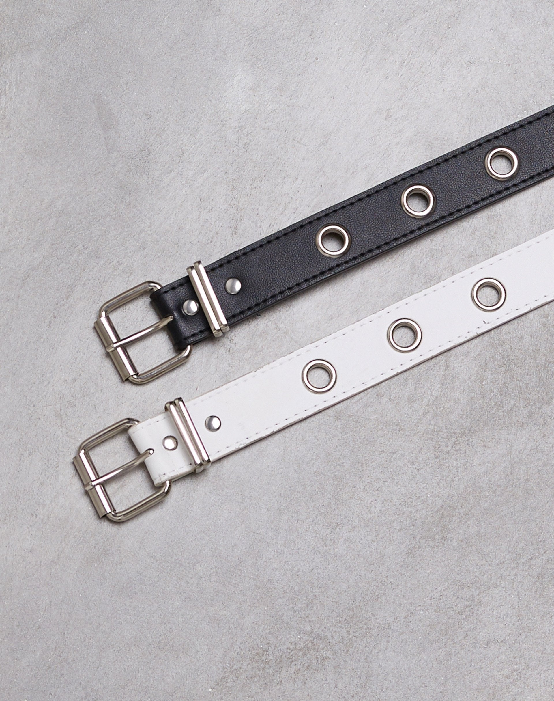 Afbeelding van Enkele oog Grommet riem in PU leer Zwart