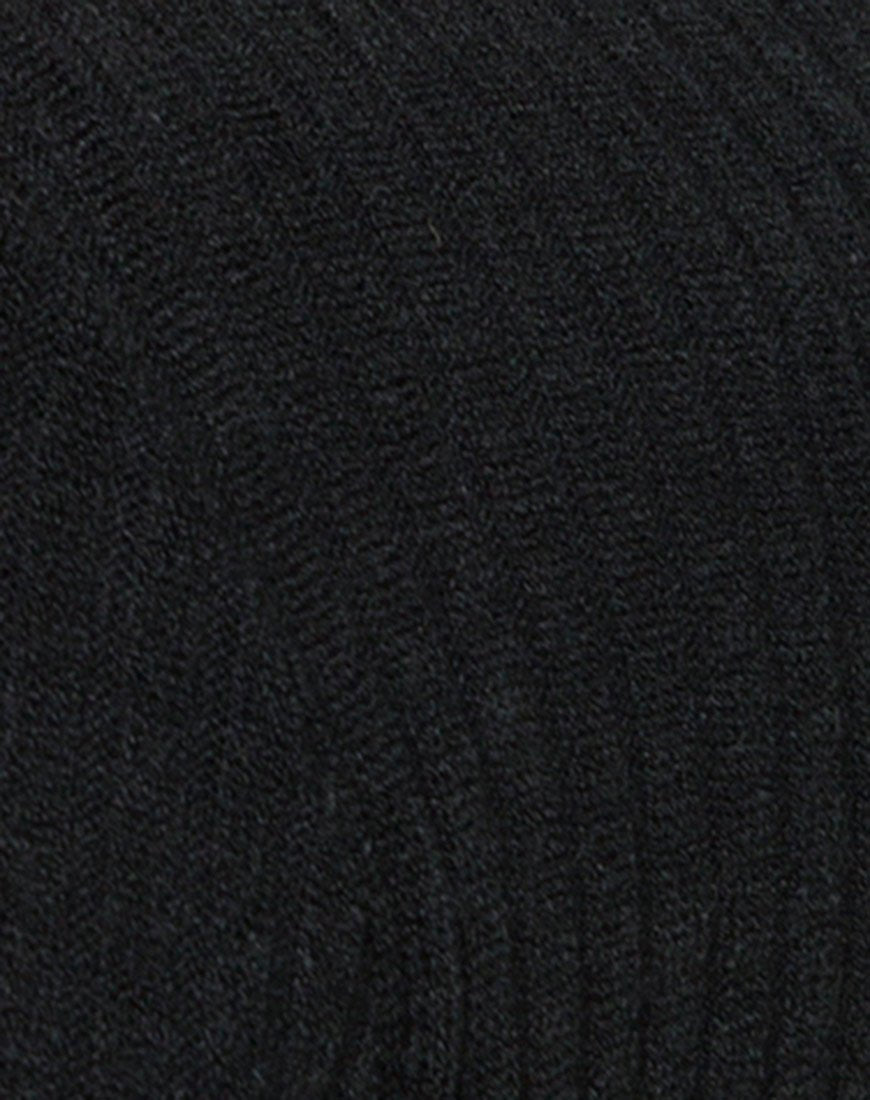 Afbeelding van Mya uitgesneden jurk in ribtricot Zwart