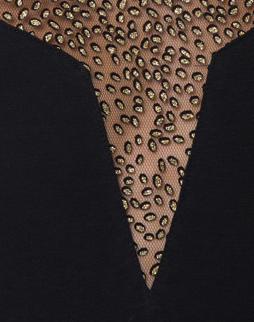 Afbeelding van Myla Bodice in Glitter Net Animal Black