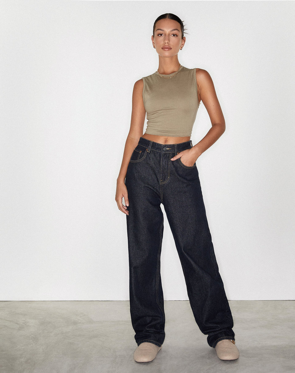Parallel Jeans in diep Indigo