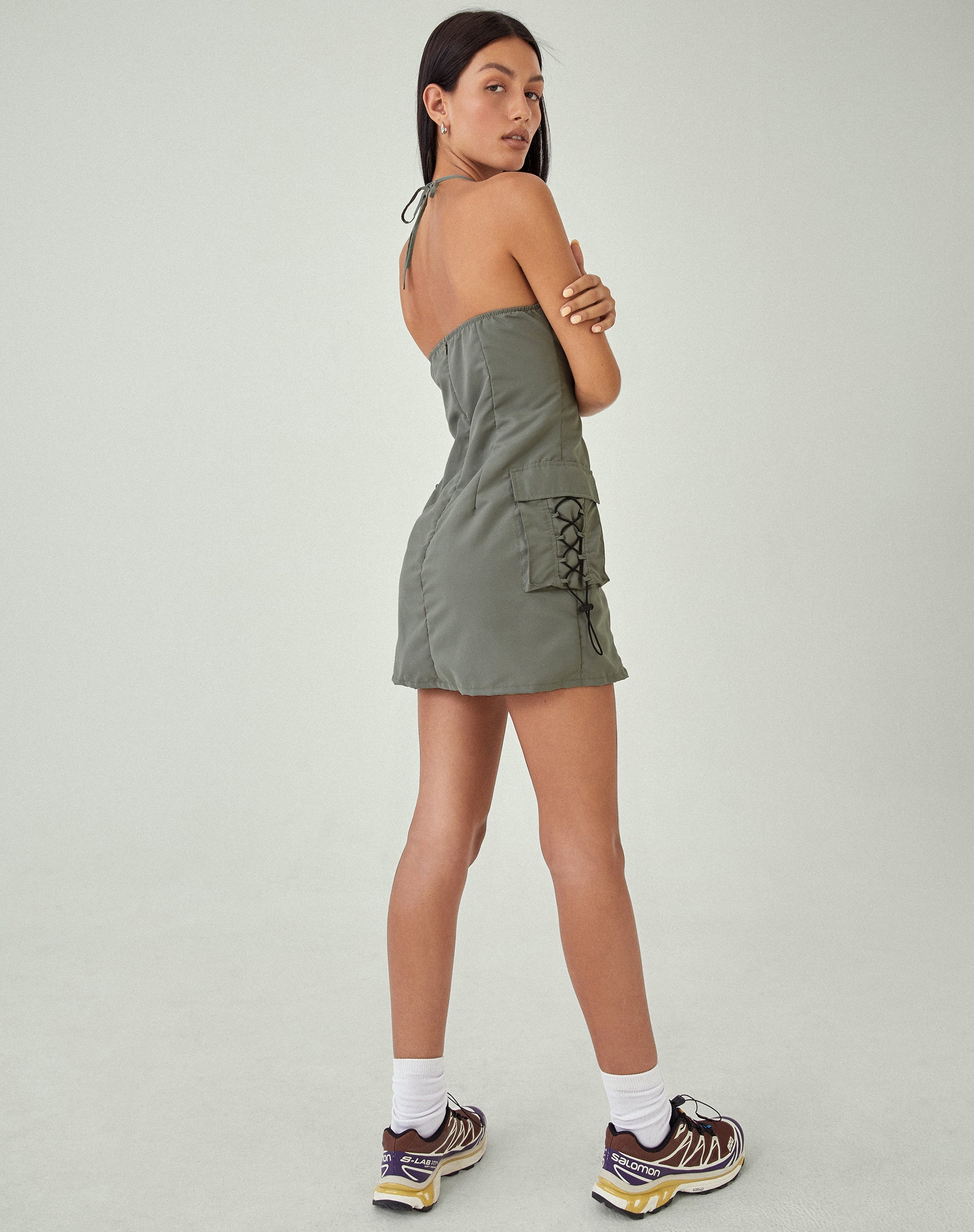 Afbeelding van MOTEL X JACQUIE Schmidt Mini Dress in Grijs