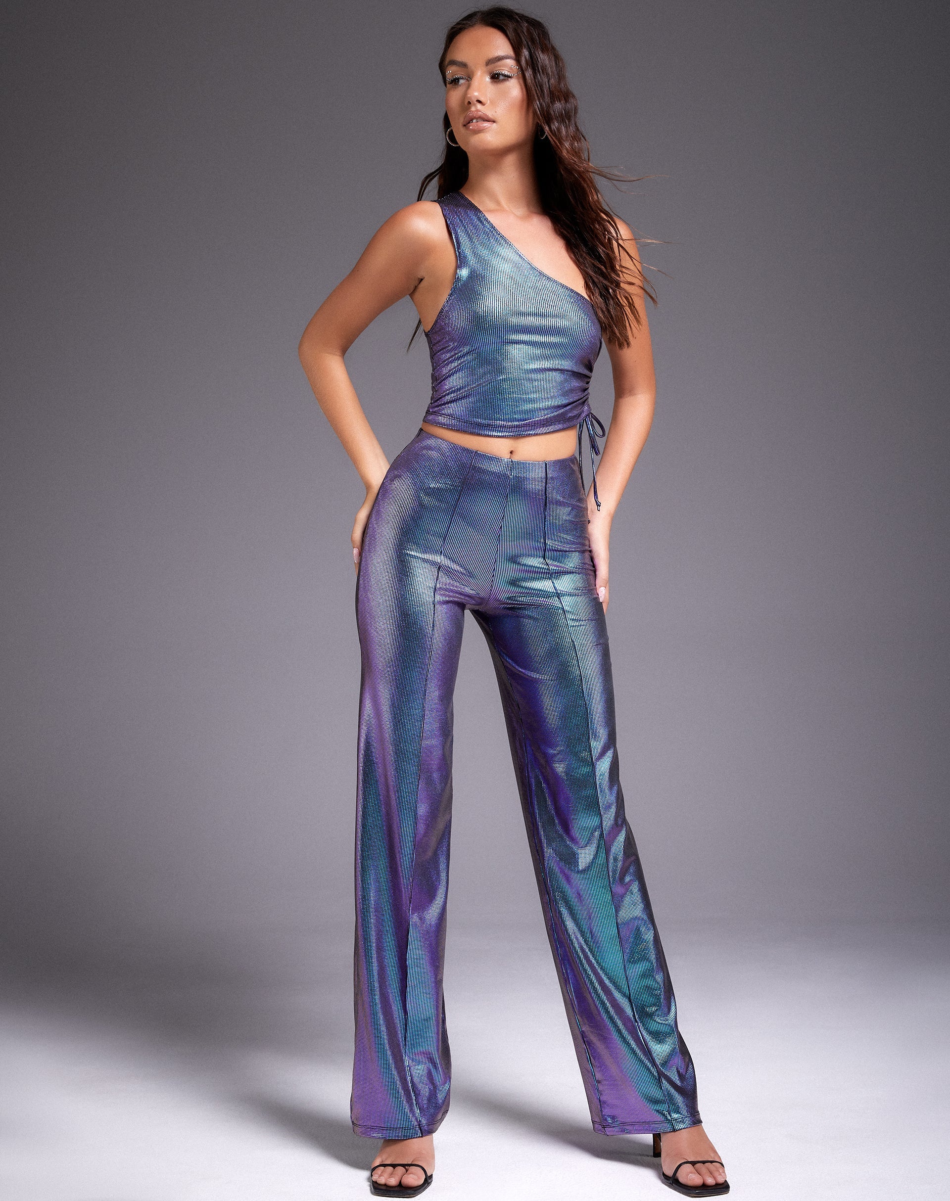 Afbeelding van Rutika Crop Top in Holografisch Paars