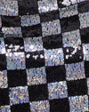 Checkerboard Pailletten Zwart en Zilver