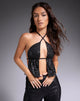 Afbeelding van Runita Top in Drape Pailletten Zwart