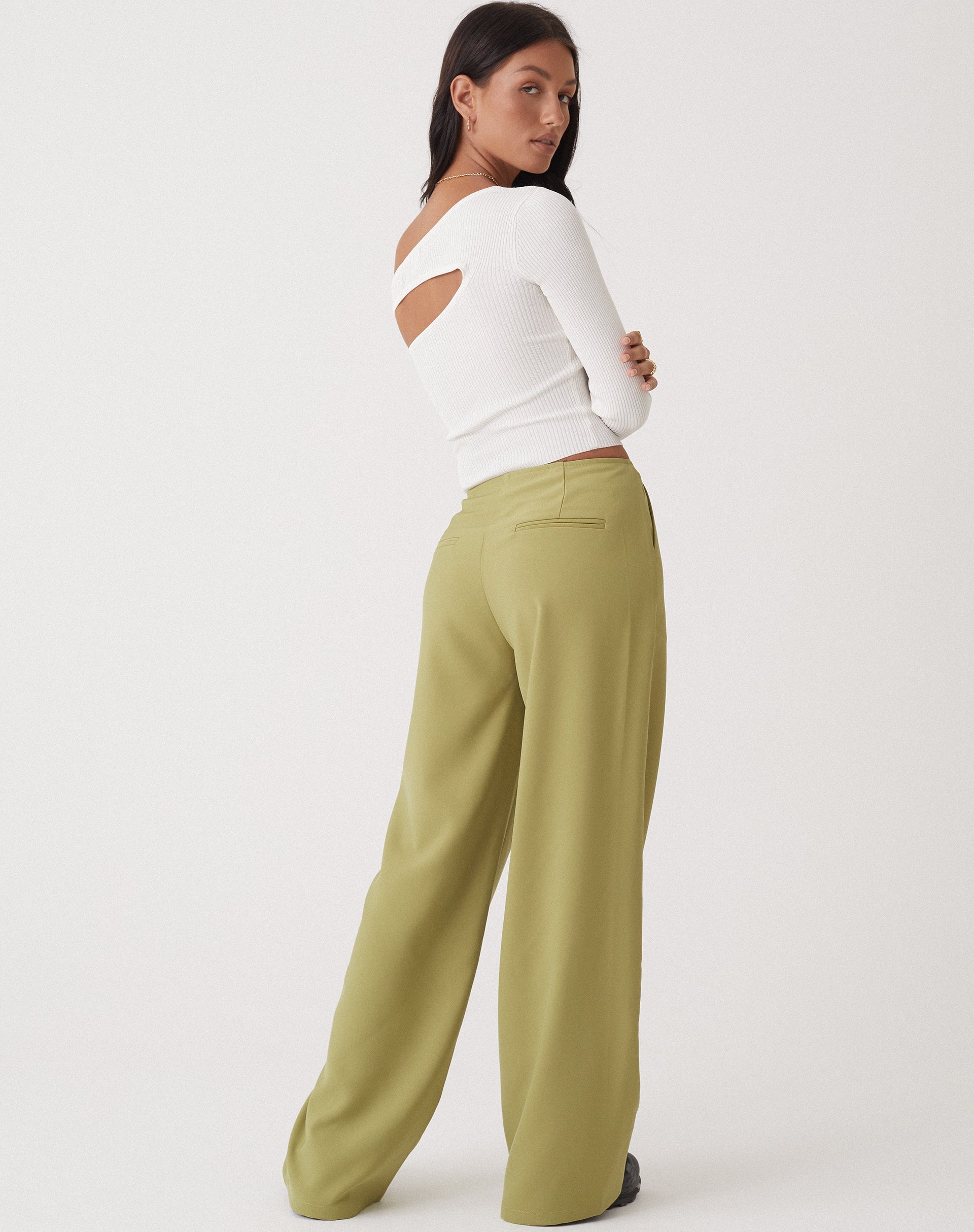 beeld van MOTEL X OLIVIA NEILL Amadi broek met wijde pijpen in Seamfoam Green