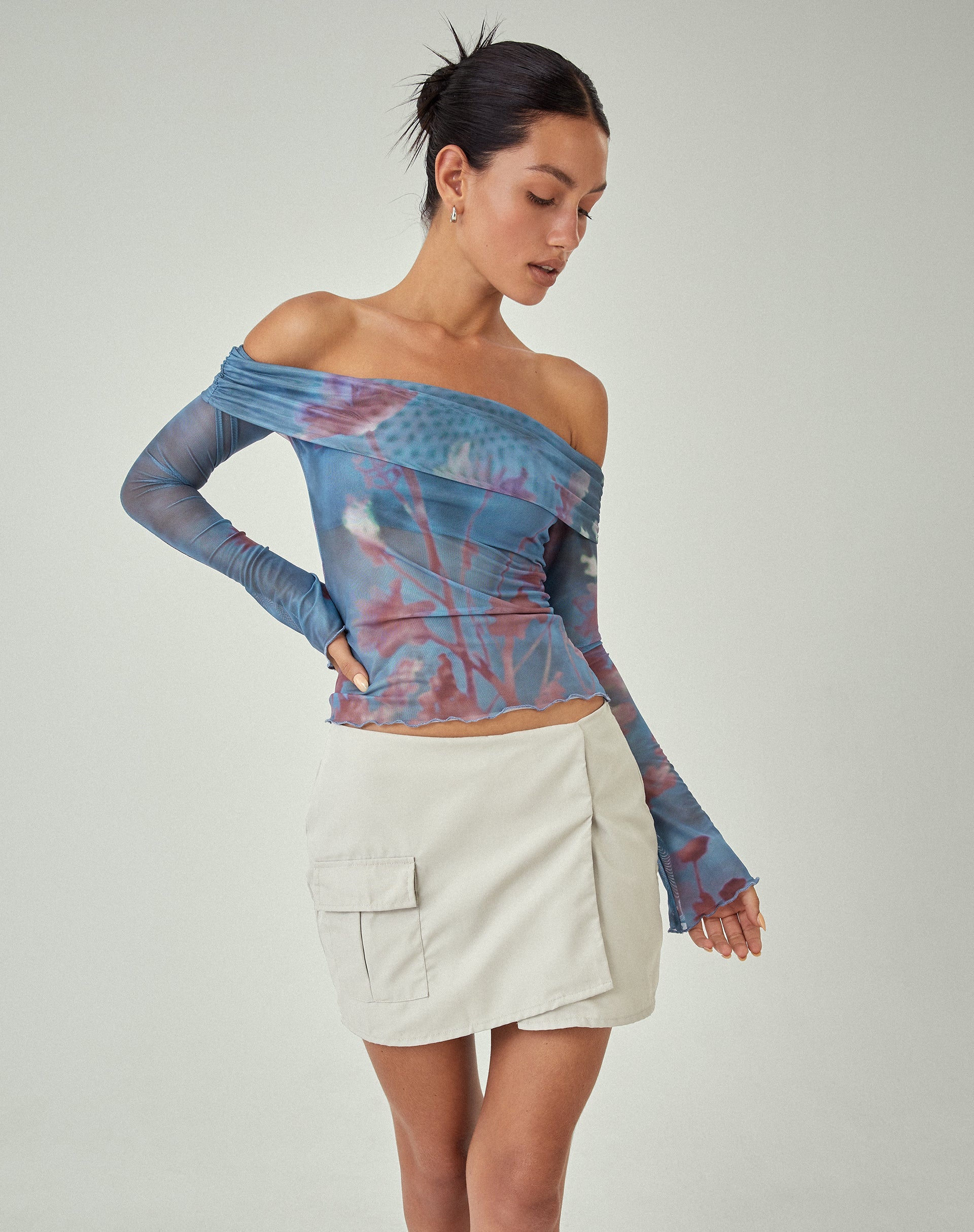 Afbeelding van MOTEL X JACQUIE Rhory Mini Cargo Rok in Haver