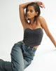Naima Corset Top in Krijtstreep Zwart