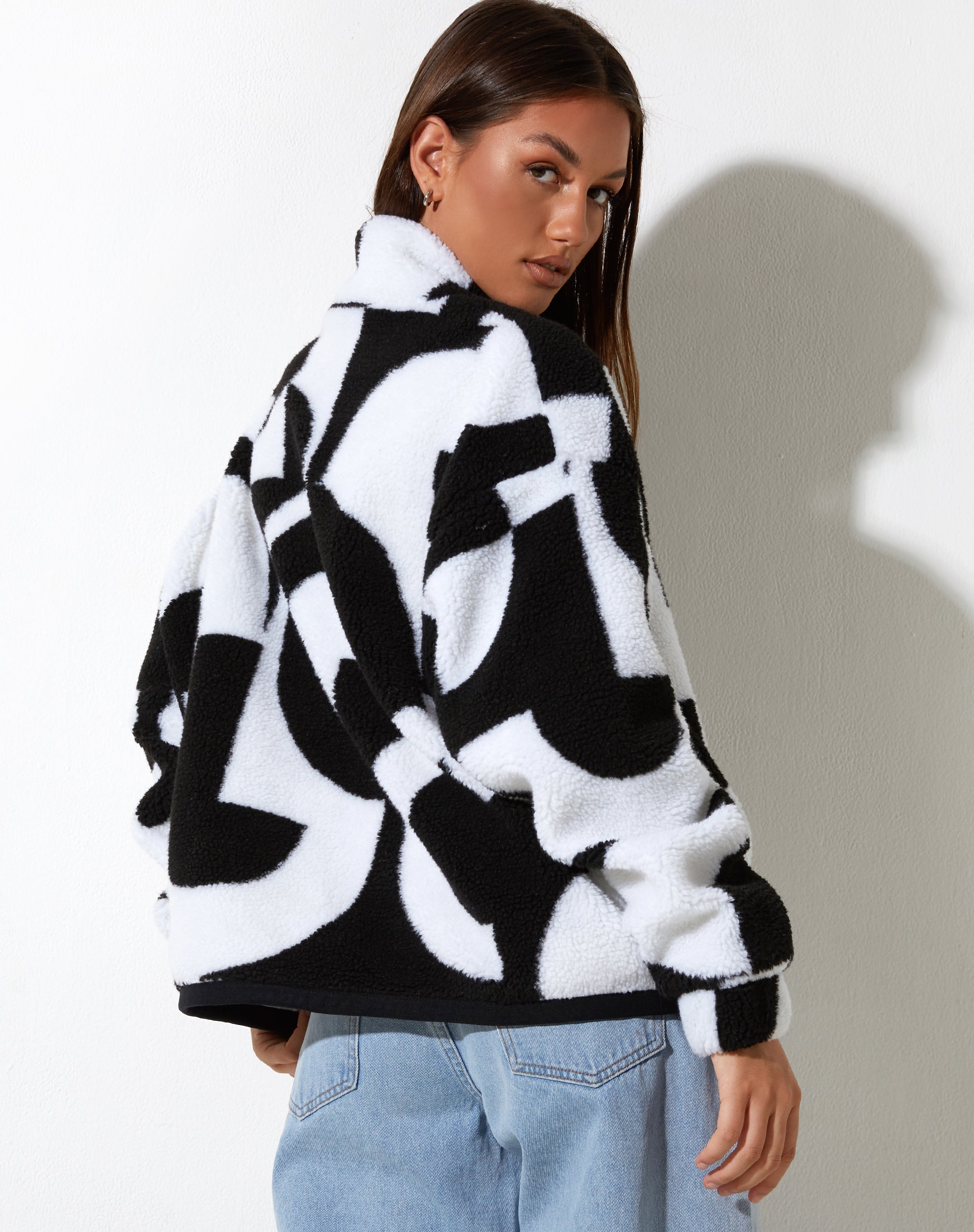 Naira Jacket in Geo Zwart en Wit