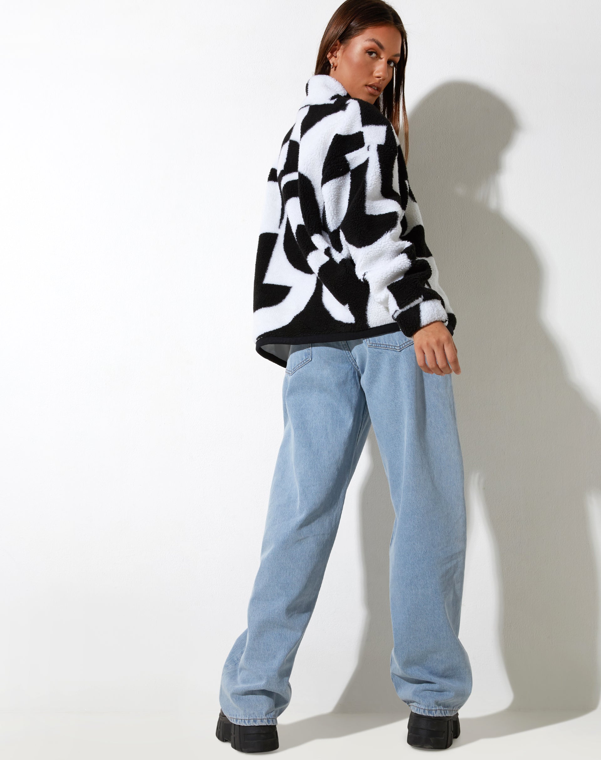 Naira Jacket in Geo Zwart en Wit