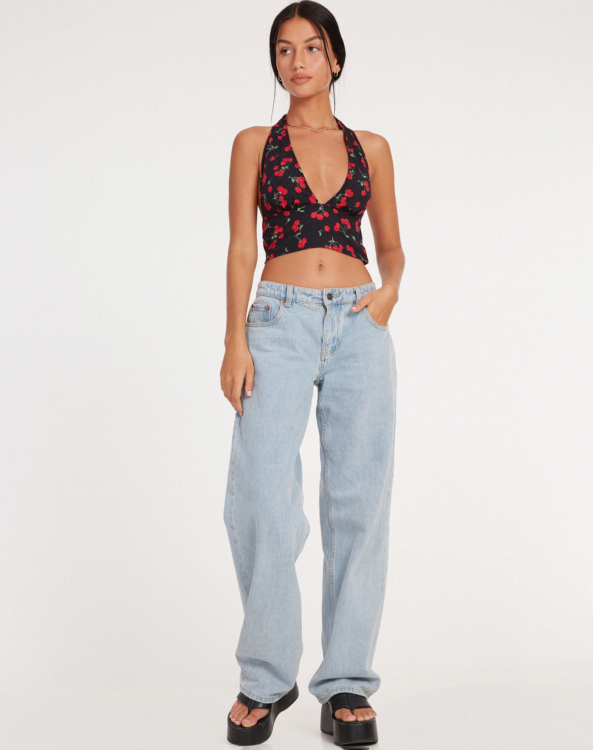 Afbeelding van Nanda Crop Top in Kersen Zwart
