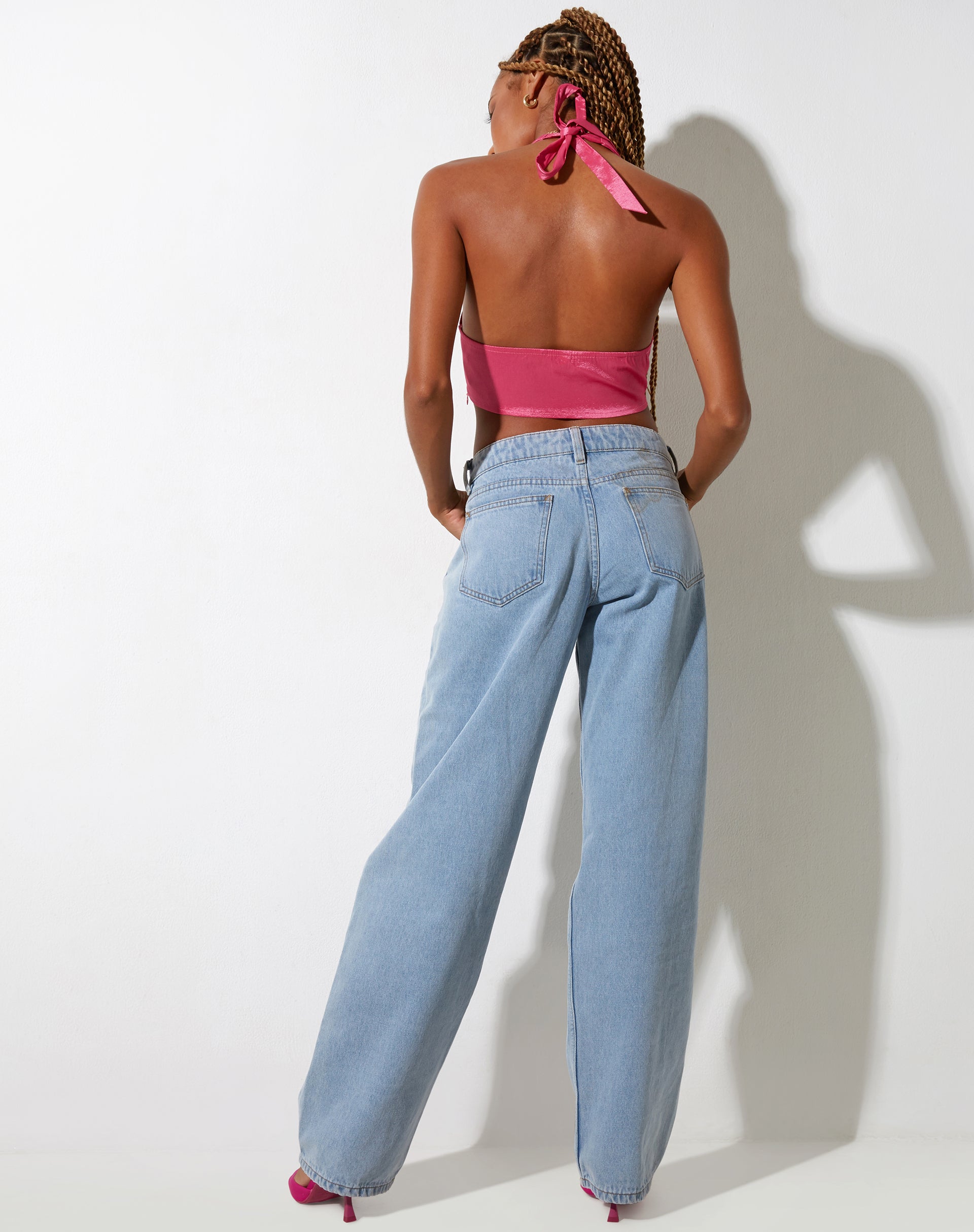 Afbeelding van Nanda Crop Top in Satijn Roze