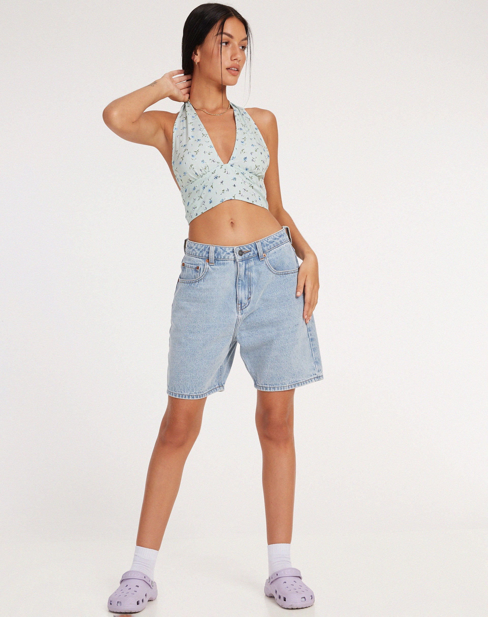 Afbeelding van Nanda Crop Top in Pretty Petal Green