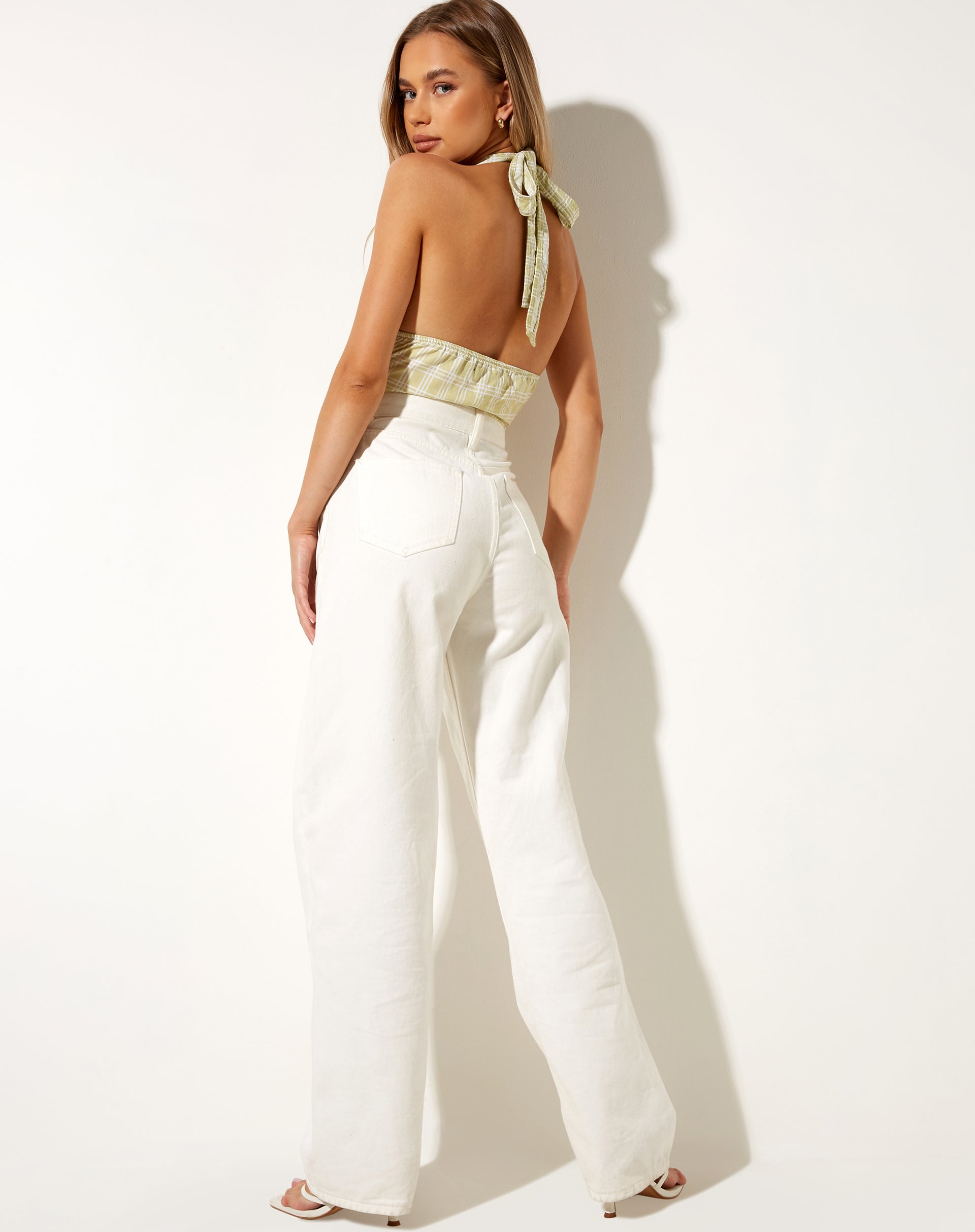 Afbeelding van Nanda Crop Top in Sage Check