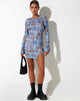 Afbeelding van Nariko Bodycon Dress in Fotografisch Blauw