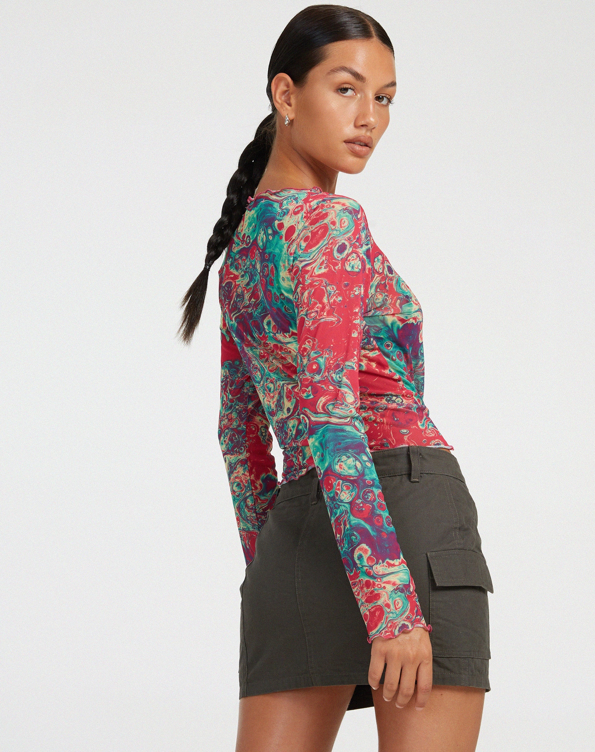 beeld van Narita longsleeve top in festivalprint