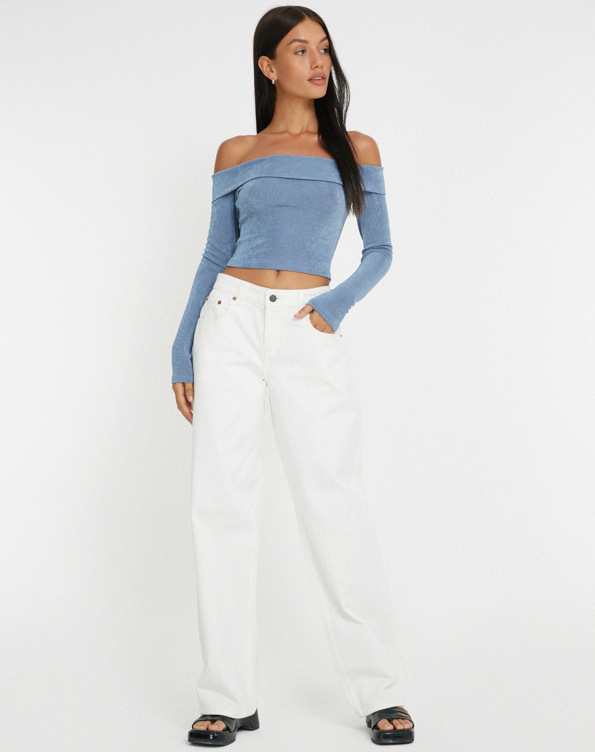 Afbeelding van Nasari Crop Top in Blauwgrijs