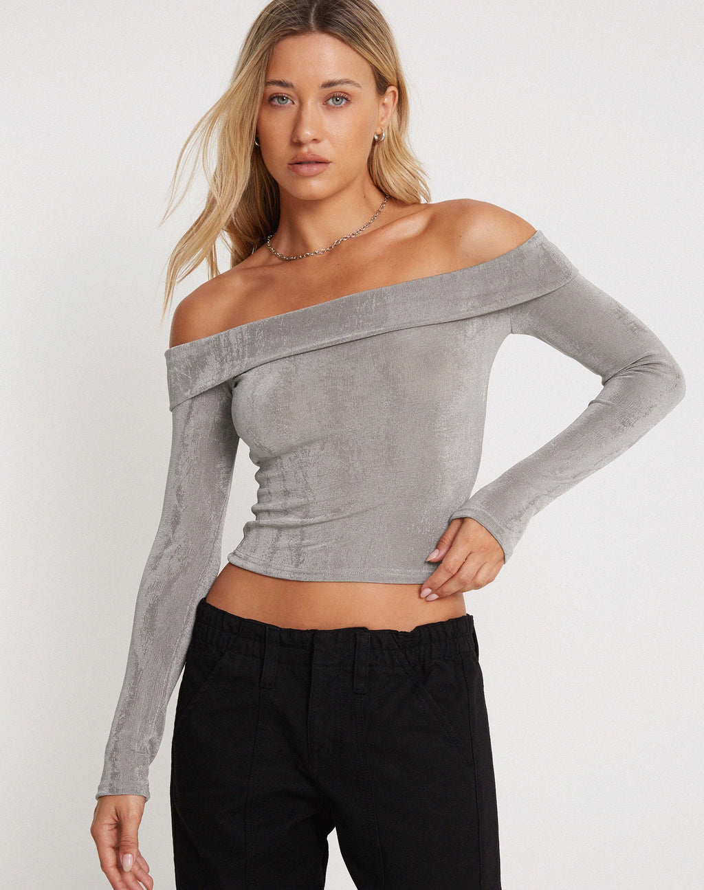 Nasari Bardot Top in Grijs