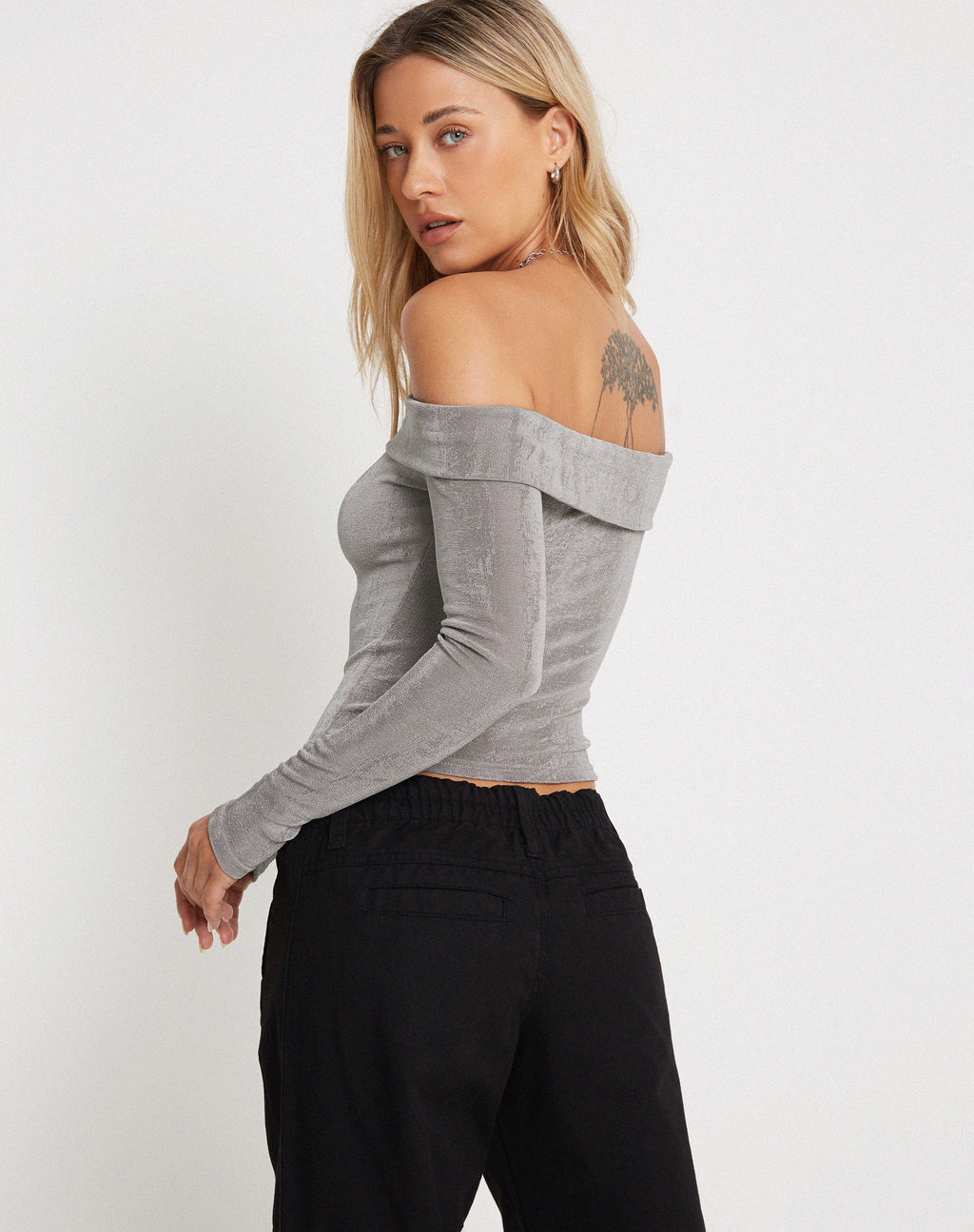 Nasari Bardot Top in Grijs