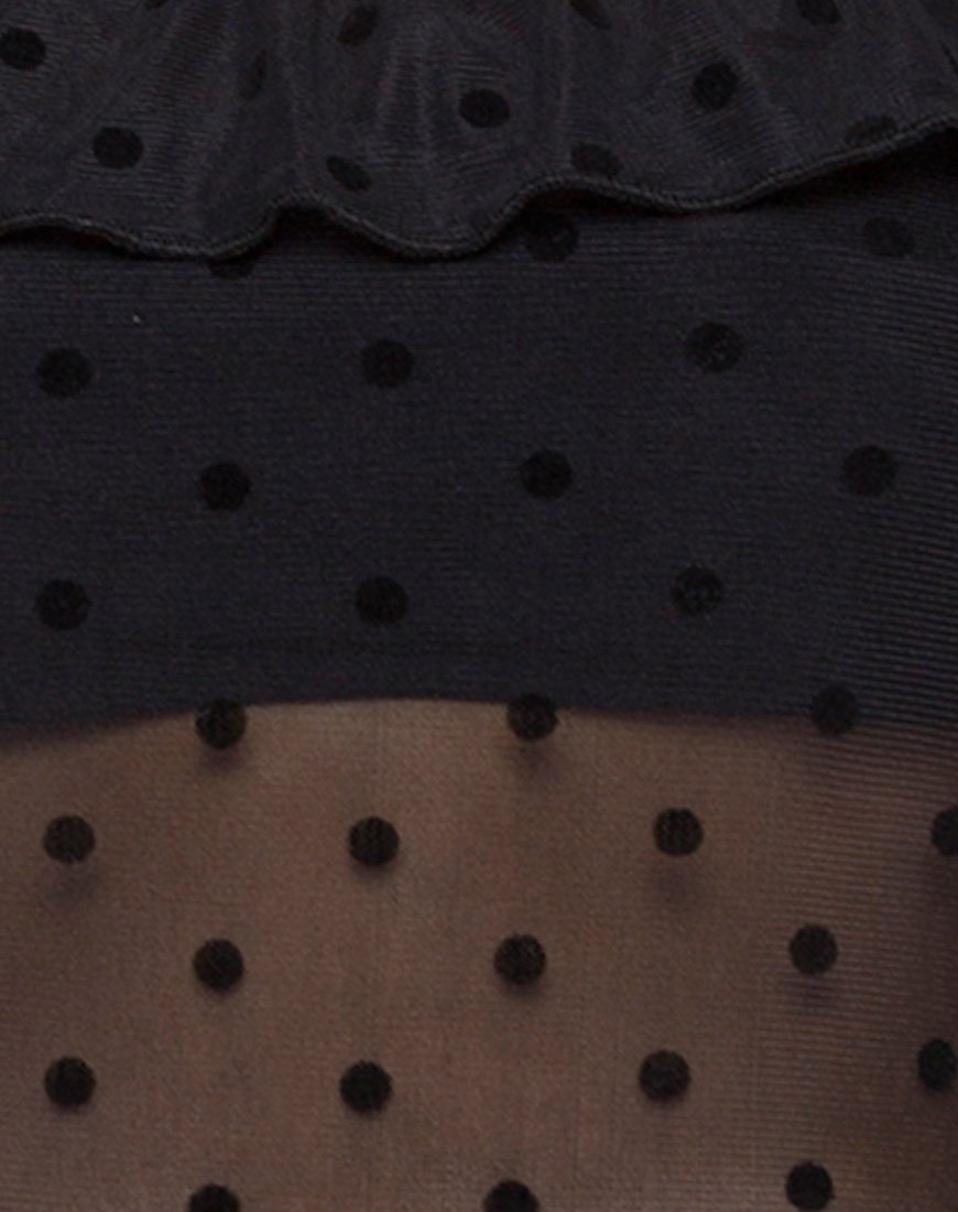 Afbeelding van Natalia Off The Shoulder Bodice in Polka Net Zwart