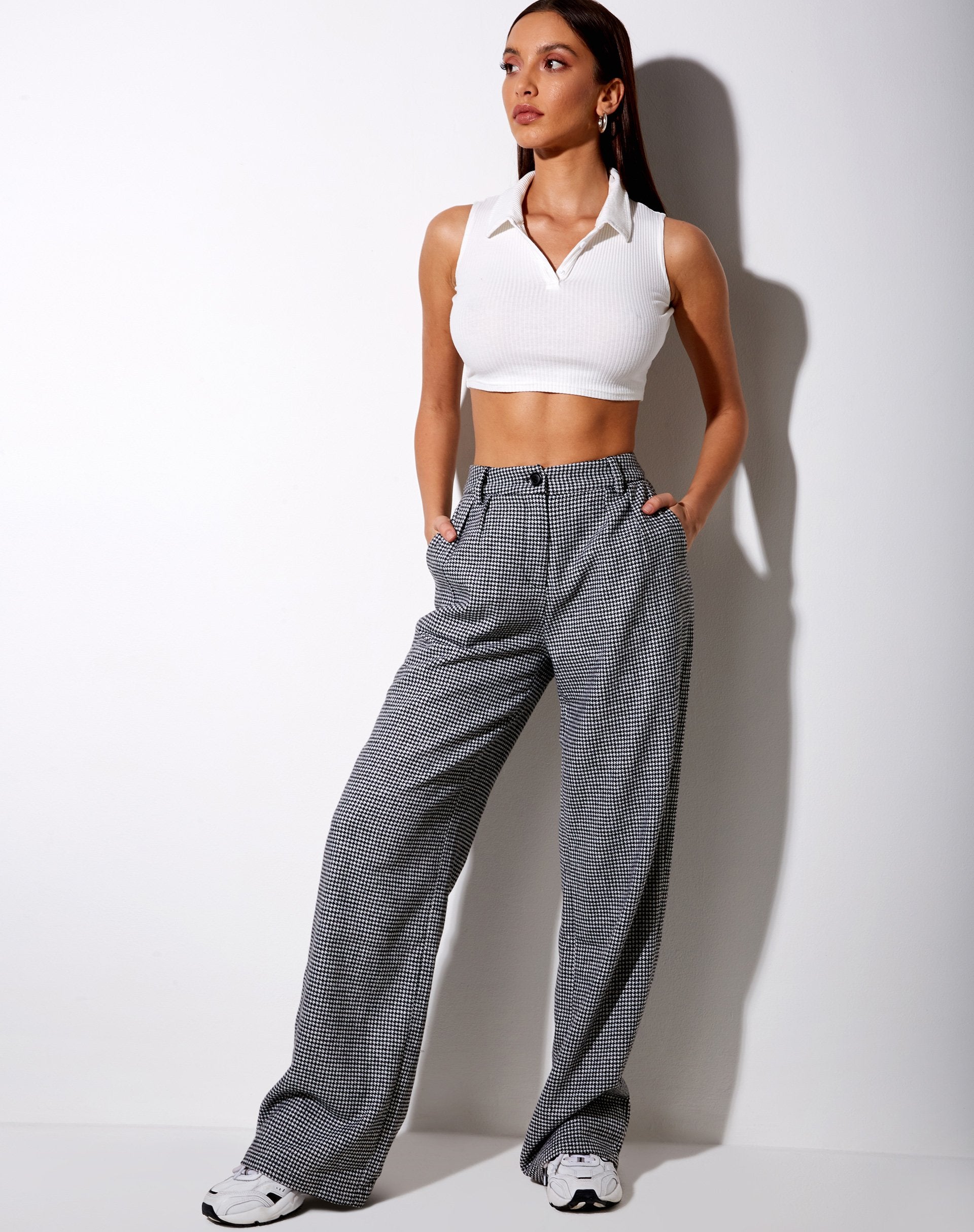 Afbeelding van Natania broek in Dogtooth zwart-wit