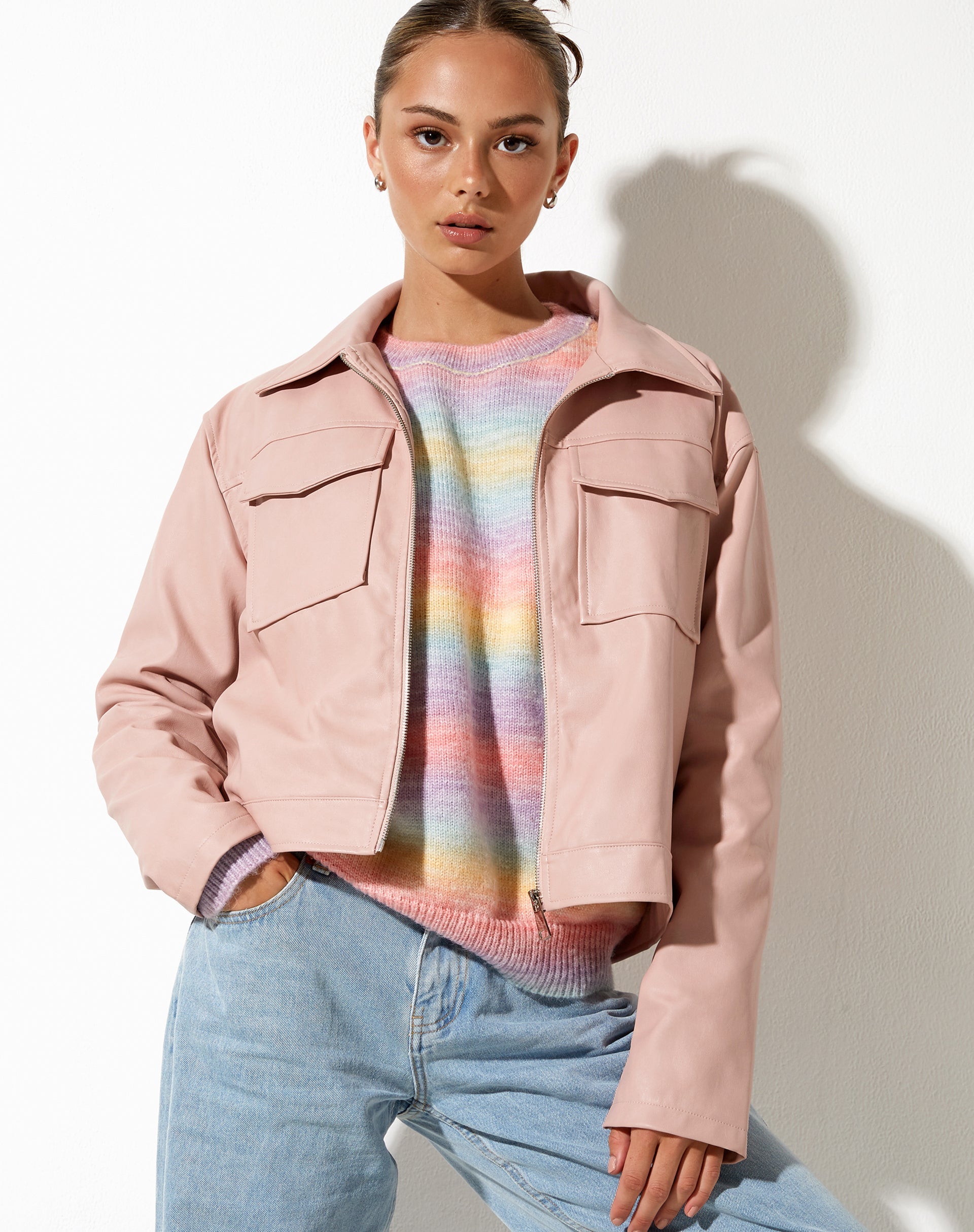 Afbeelding van Natara Jacket in PU Zacht Roze